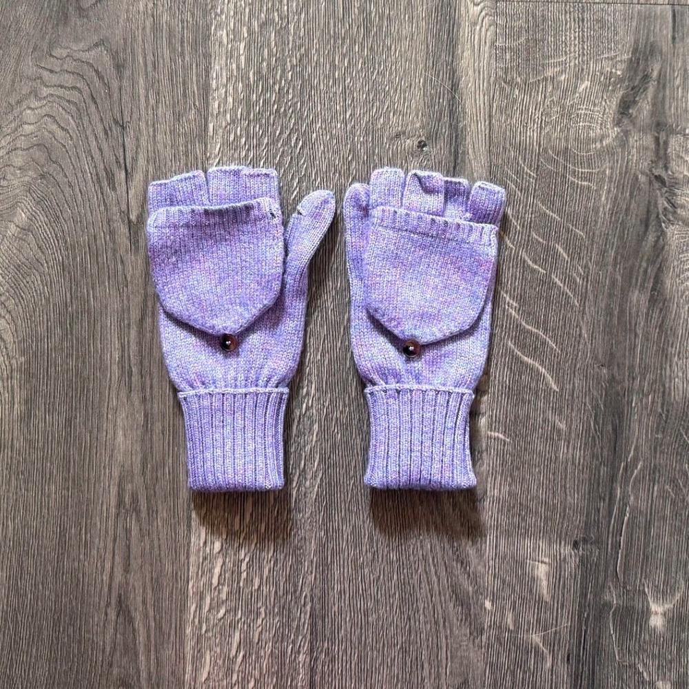 J.Crew Glittens Convertible Gloves One Size Purple Lilac Wool Viscose NWOT